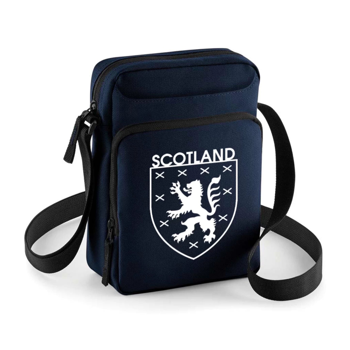 Navy blue bag with a 'Scotland' and a lion emblem, inspired by Scotland's World Cup 2026 Football group campaign.
