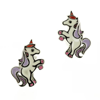 Children's Sterling Silver Unicorn Pendant, Ring or Earrings with enamel