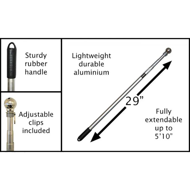 6ft Handheld flag pole with free Saltire flag