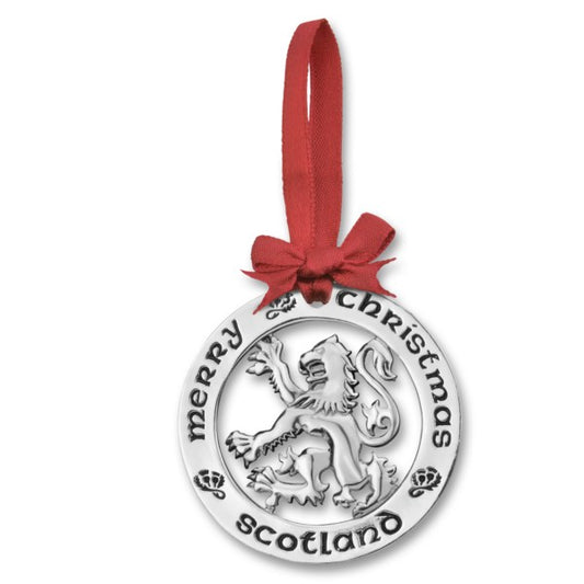 Scottish Lion Silver Plated Christmas Decoration