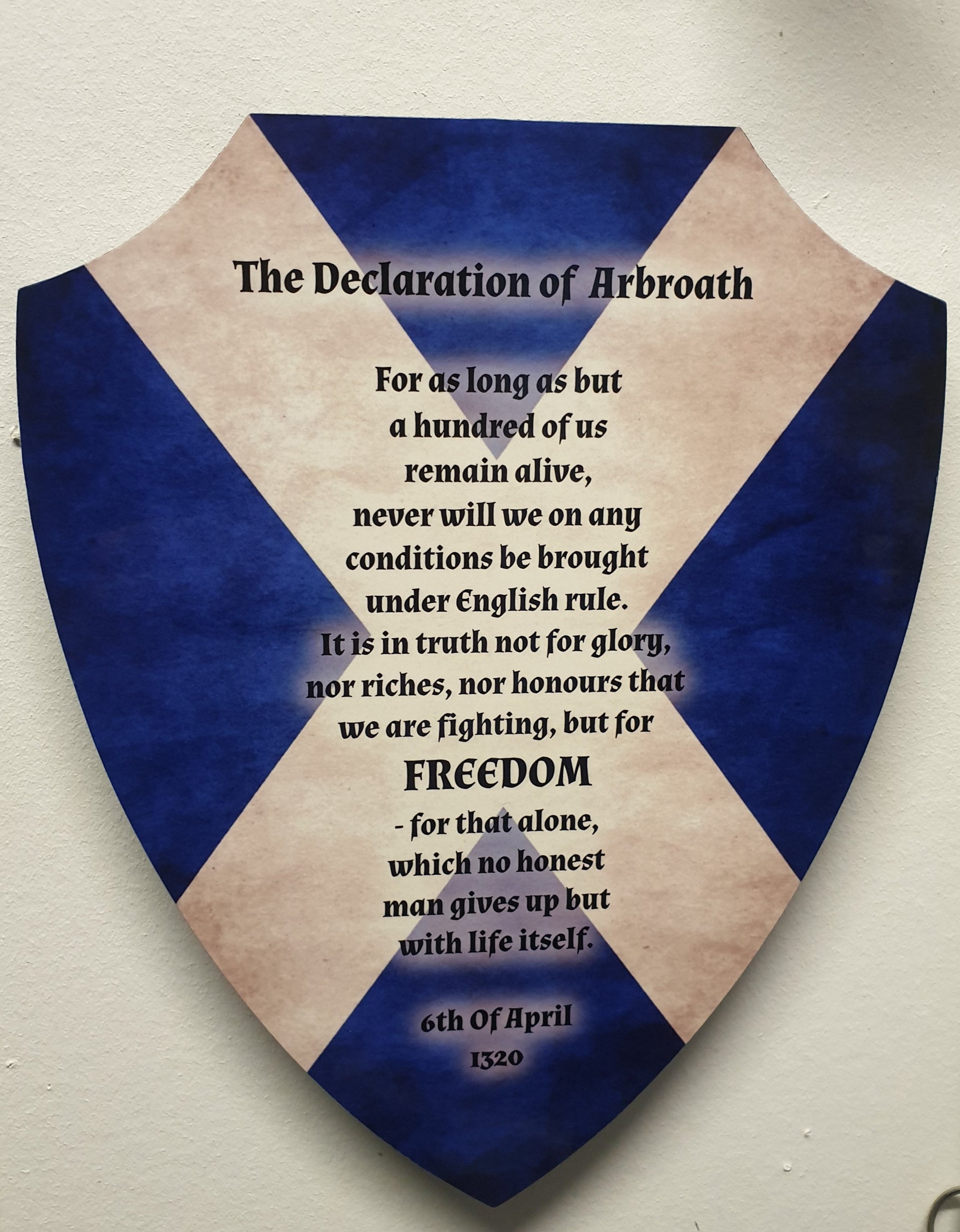 The Declaration of Arbroath Saltire decorative plaque