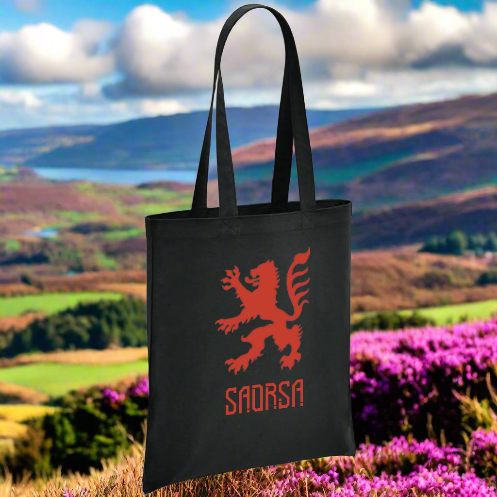 Saorsa Tote Bag Lion Rampant Freedom Black