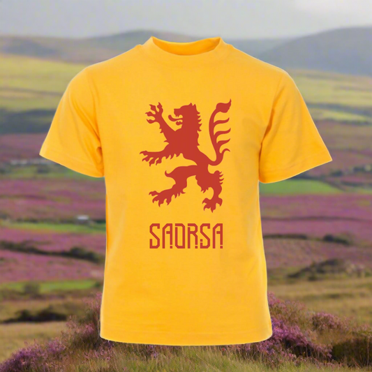 saorsa T-shirt Lion Rampant Freedom Yellow