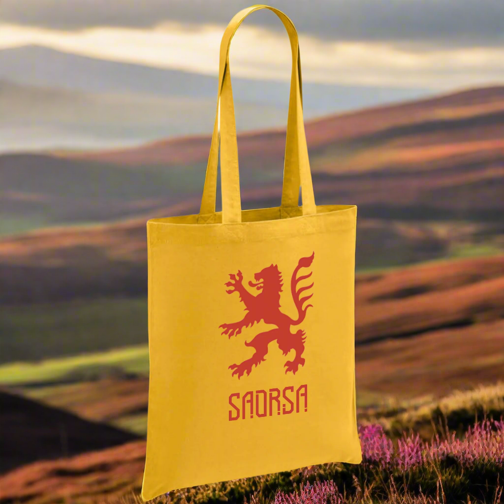 Saorsa Tote Bag Lion Rampant Freedom Yellow