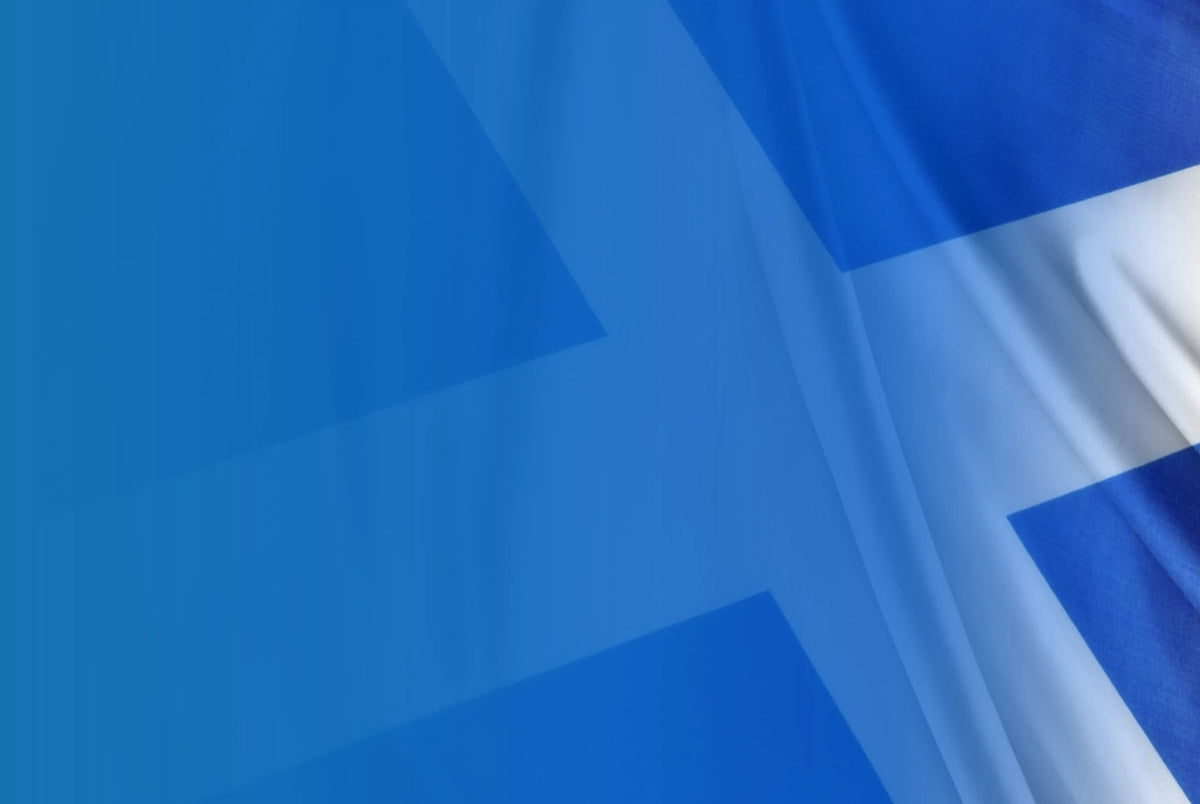 Blue gradient on a Scottish Saltire.