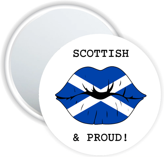 Scottish and Proud Saltire Lip Pocket Mirrors