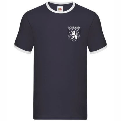 Navy blue Scotland world up 26 retro t-shirt with scottish lion emblem.