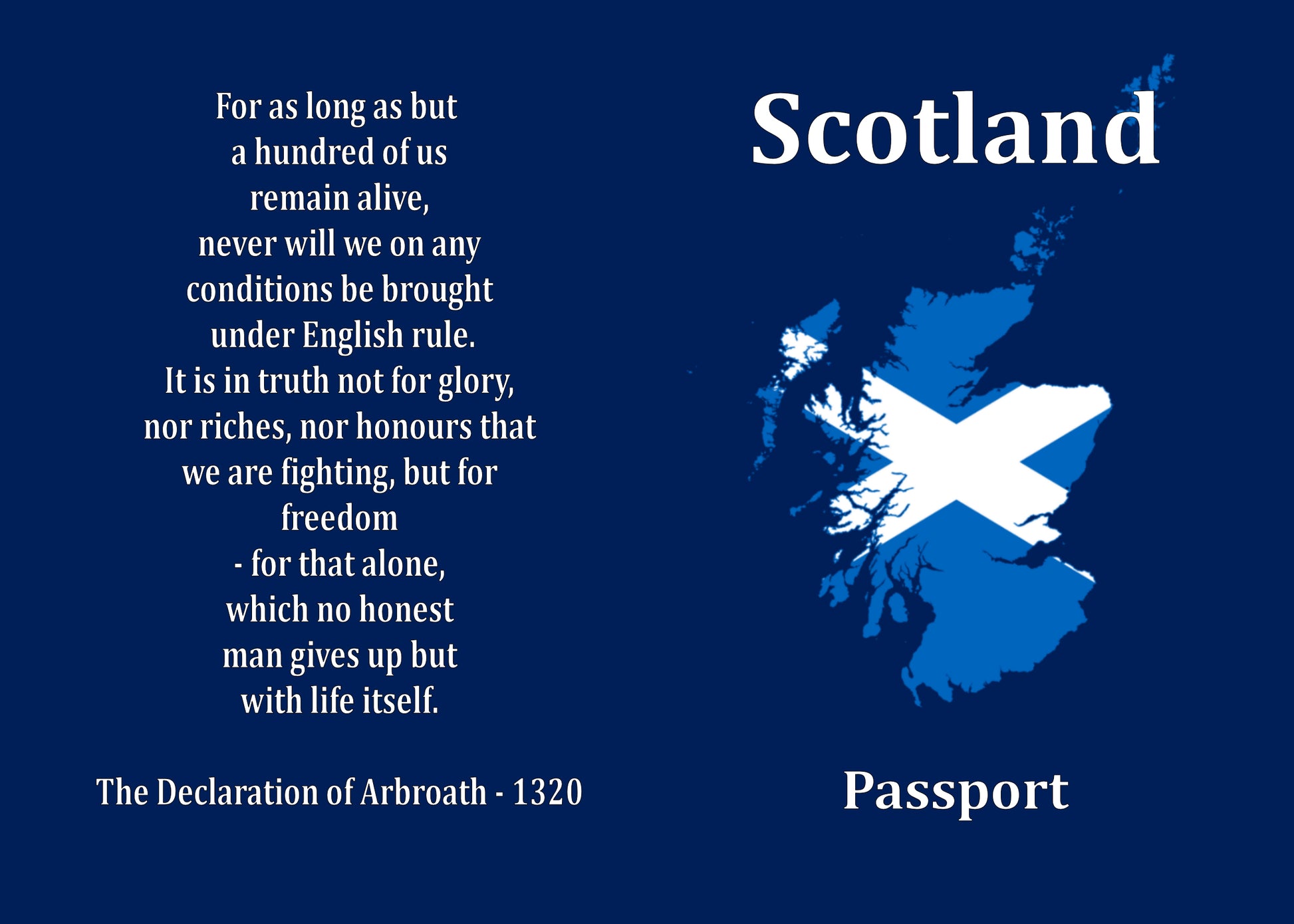 Scottish Passport cover