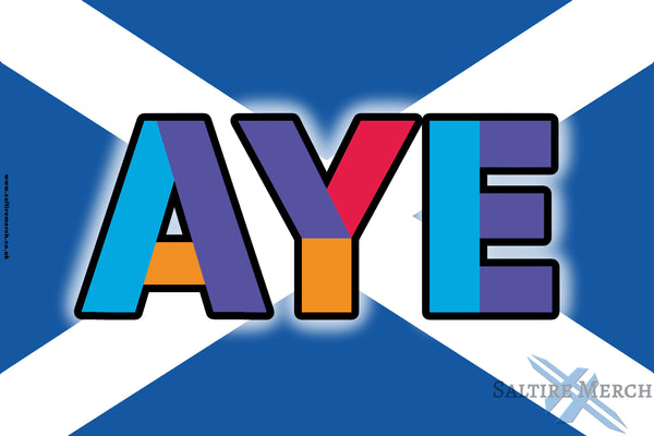 Scottish Independence new aye logo saltire flag