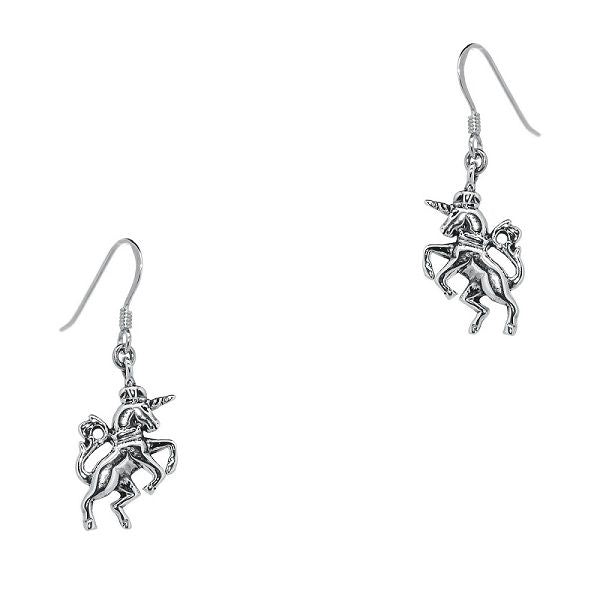 Einhorn-Ohrringe aus Silber